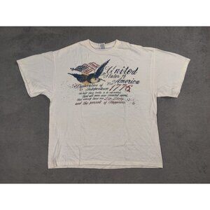United States of America Shirt Adult Mens XL White Declaration on Independance